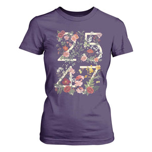 2547 Wildflower Floral Graphic T Shirt For Women Subtle Coded 25th Amendment Political Satire Aesthetic TS02 Purple Print Your Wear
