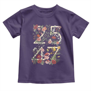 2547 Wildflower Floral Graphic Toddler T Shirt Subtle Coded 25th Amendment Political Satire Aesthetic TS02 Purple Print Your Wear