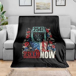 25th Amendment Now 2547 Throw Blanket Statue of Liberty Floral Political Statement Graphic TS02 Print Your Wear