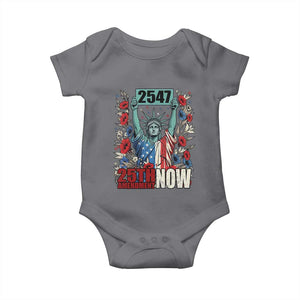 25th Amendment Now 2547 Baby Onesie Statue of Liberty Floral Political Statement Graphic TS02 Charcoal Print Your Wear