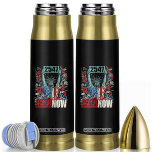 25th Amendment Now 2547 Bullet Tumbler Statue of Liberty Floral Political Statement Graphic TS02 Black Print Your Wear