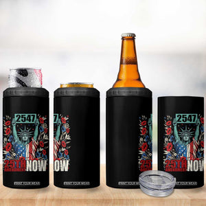 25th Amendment Now 2547 4 in 1 Can Cooler Tumbler Statue of Liberty Floral Political Statement Graphic TS02 Print Your Wear