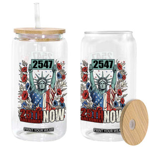 25th Amendment Now 2547 Glass Can Statue of Liberty Floral Political Statement Graphic TS02 Print Your Wear