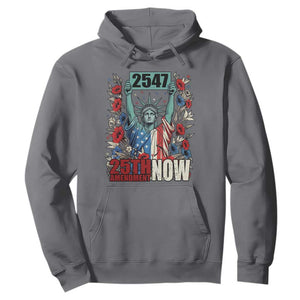 25th Amendment Now 2547 Hoodie Statue of Liberty Floral Political Statement Graphic TS02 Charcoal Print Your Wear