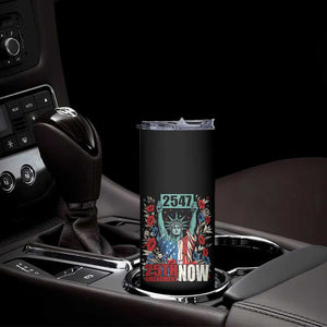 25th Amendment Now 2547 Skinny Tumbler Statue of Liberty Floral Political Statement Graphic TS02 Print Your Wear