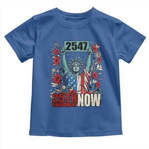 25th Amendment Now 2547 Toddler T Shirt Statue of Liberty Floral Political Statement Graphic TS02 Royal Blue Print Your Wear