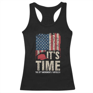 It's Time The 25th Amendment Racerback Tank Top Article II Red Hat Distressed American Flag Graphic TS02 Black Print Your Wear