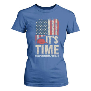 It's Time The 25th Amendment T Shirt For Women Article II Red Hat Distressed American Flag Graphic TS02 Royal Blue Print Your Wear