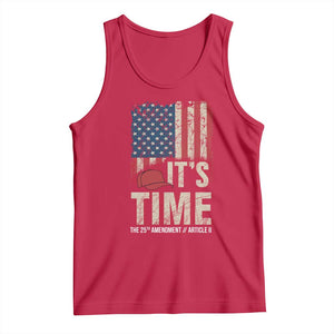 It's Time The 25th Amendment Tank Top Article II Red Hat Distressed American Flag Graphic TS02 Red Print Your Wear