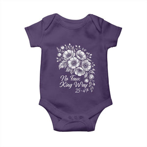 No Faux King Way 25 47 Baby Onesie Floral Bouquet Resist Authoritarian 25th Amendment TS02 Purple Print Your Wear