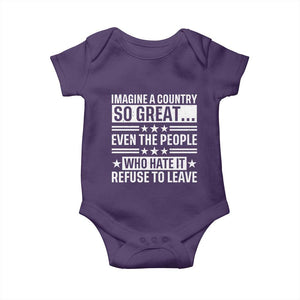 Patriotic American Pride Typography Graphic Baby Onesie Imagine A Country So Great Sarcasm TS02 Purple Print Your Wear