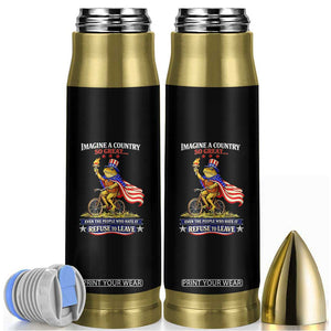 Proud American Humor Patriotic Frog On Bicycle Graphic Bullet Tumbler Imagine A Country So Great Pride TS02 Black Print Your Wear