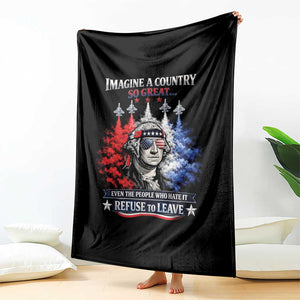 Patriotic George Washington Sunglasses and Fighter Jets Throw Blanket Imagine A Country So Great Pride TS02 Print Your Wear