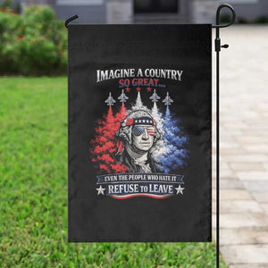 Patriotic George Washington Sunglasses and Fighter Jets Garden Flag Imagine A Country So Great Pride TS02 Print Your Wear