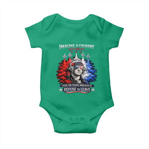 Patriotic George Washington Sunglasses and Fighter Jets Baby Onesie Imagine A Country So Great Pride TS02 Irish Green Print Your Wear