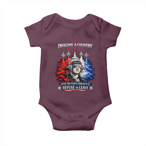 Patriotic George Washington Sunglasses and Fighter Jets Baby Onesie Imagine A Country So Great Pride TS02 Maroon Print Your Wear