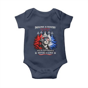 Patriotic George Washington Sunglasses and Fighter Jets Baby Onesie Imagine A Country So Great Pride TS02 Navy Print Your Wear