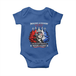Patriotic George Washington Sunglasses and Fighter Jets Baby Onesie Imagine A Country So Great Pride TS02 Royal Blue Print Your Wear