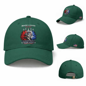 Patriotic George Washington Sunglasses and Fighter Jets Baseball Cap Imagine A Country So Great Pride TS02 Baseball Cap Universal Fit Irish Green Print Your Wear