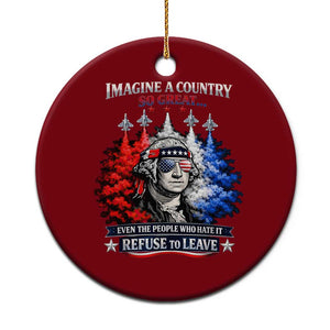 Patriotic George Washington Sunglasses and Fighter Jets Ceramic Ornament Imagine A Country So Great Pride TS02 1pc Red Print Your Wear
