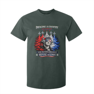 Patriotic George Washington Sunglasses and Fighter Jets T Shirt For Kid Imagine A Country So Great Pride TS02 Dark Forest Green Print Your Wear