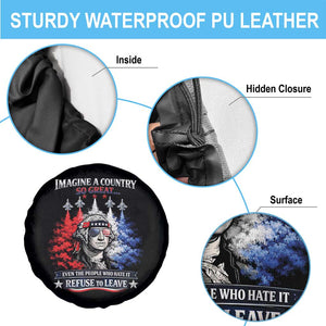 Patriotic George Washington Sunglasses and Fighter Jets Spare Tire Cover Imagine A Country So Great Pride TS02 Print Your Wear