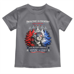 Patriotic George Washington Sunglasses and Fighter Jets Toddler T Shirt Imagine A Country So Great Pride TS02 Charcoal Print Your Wear