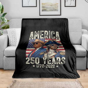 America Semiquincentennial George Washington and Trump Throw Blanket 250 Years 1776-2026 Patriotic Founding Fathers Legacy TS02 Print Your Wear