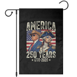 America Semiquincentennial George Washington and Trump Garden Flag 250 Years 1776-2026 Patriotic Founding Fathers Legacy TS02 Black Print Your Wear