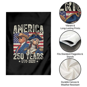 America Semiquincentennial George Washington and Trump Garden Flag 250 Years 1776-2026 Patriotic Founding Fathers Legacy TS02 Print Your Wear