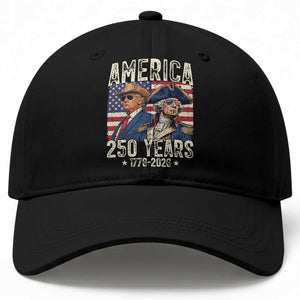 America Semiquincentennial George Washington and Trump Baseball Cap 250 Years 1776-2026 Patriotic Founding Fathers Legacy TS02 Print Your Wear