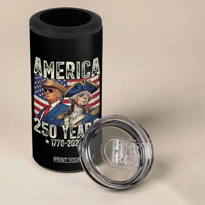 America Semiquincentennial George Washington and Trump 4 in 1 Can Cooler Tumbler 250 Years 1776-2026 Patriotic Founding Fathers Legacy TS02 Print Your Wear
