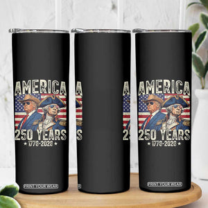 America Semiquincentennial George Washington and Trump Skinny Tumbler 250 Years 1776-2026 Patriotic Founding Fathers Legacy TS02 Print Your Wear