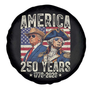 America Semiquincentennial George Washington and Trump Spare Tire Cover 250 Years 1776-2026 Patriotic Founding Fathers Legacy TS02 Print Your Wear