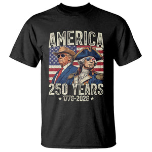 America Semiquincentennial George Washington and Trump T Shirt 250 Years 1776-2026 Patriotic Founding Fathers Legacy TS02 Black Print Your Wear