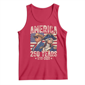 America Semiquincentennial George Washington and Trump Tank Top 250 Years 1776-2026 Patriotic Founding Fathers Legacy TS02 Red Print Your Wear