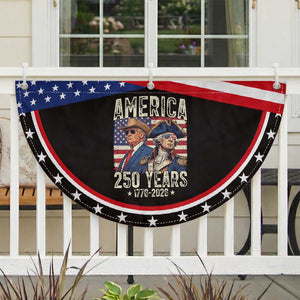 America Semiquincentennial George Washington and Trump Patriotic Fan Flag 250 Years 1776-2026 Founding Fathers Legacy