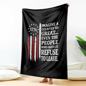 Vintage 1776 Betsy Ross Flag Imagine A Country So Great Throw Blanket Retro Patriotic American Heritage TS02 Print Your Wear