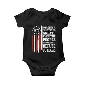 Vintage 1776 Betsy Ross Flag Imagine A Country So Great Baby Onesie Retro Patriotic American Heritage TS02 Black Print Your Wear