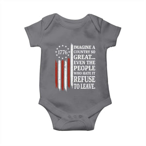 Vintage 1776 Betsy Ross Flag Imagine A Country So Great Baby Onesie Retro Patriotic American Heritage TS02 Charcoal Print Your Wear
