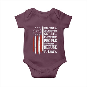 Vintage 1776 Betsy Ross Flag Imagine A Country So Great Baby Onesie Retro Patriotic American Heritage TS02 Maroon Print Your Wear