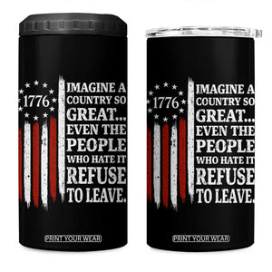 Vintage 1776 Betsy Ross Flag Imagine A Country So Great 4 in 1 Can Cooler Tumbler Retro Patriotic American Heritage TS02 One Size: 16 oz Black Print Your Wear