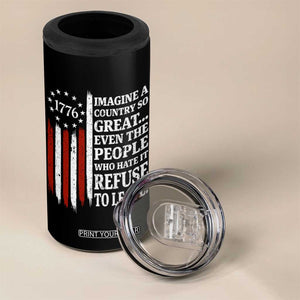 Vintage 1776 Betsy Ross Flag Imagine A Country So Great 4 in 1 Can Cooler Tumbler Retro Patriotic American Heritage TS02 Print Your Wear