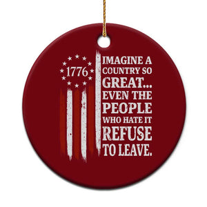 Vintage 1776 Betsy Ross Flag Imagine A Country So Great Ceramic Ornament Retro Patriotic American Heritage TS02 1pc Red Print Your Wear
