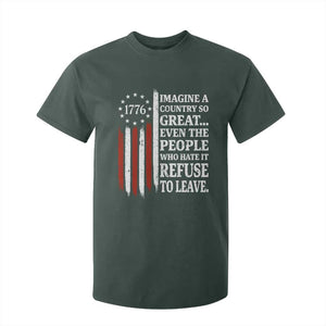 Vintage 1776 Betsy Ross Flag Imagine A Country So Great T Shirt For Kid Retro Patriotic American Heritage TS02 Dark Forest Green Print Your Wear