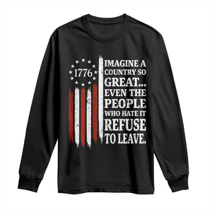 Vintage 1776 Betsy Ross Flag Imagine A Country So Great Long Sleeve Shirt Retro Patriotic American Heritage TS02 Black Print Your Wear
