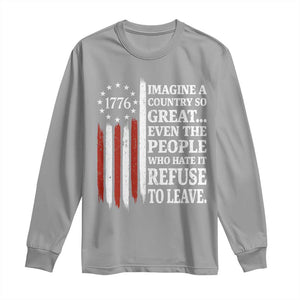 Vintage 1776 Betsy Ross Flag Imagine A Country So Great Long Sleeve Shirt Retro Patriotic American Heritage TS02 Sport Gray Print Your Wear