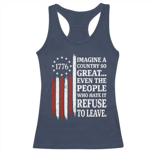 Vintage 1776 Betsy Ross Flag Imagine A Country So Great Racerback Tank Top Retro Patriotic American Heritage TS02 Navy Print Your Wear