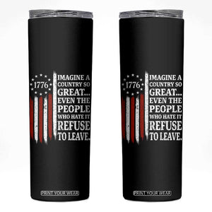 Vintage 1776 Betsy Ross Flag Imagine A Country So Great Skinny Tumbler Retro Patriotic American Heritage TS02 Black Print Your Wear