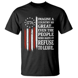 Vintage 1776 Betsy Ross Flag Imagine A Country So Great T Shirt Retro Patriotic American Heritage TS02 Black Print Your Wear